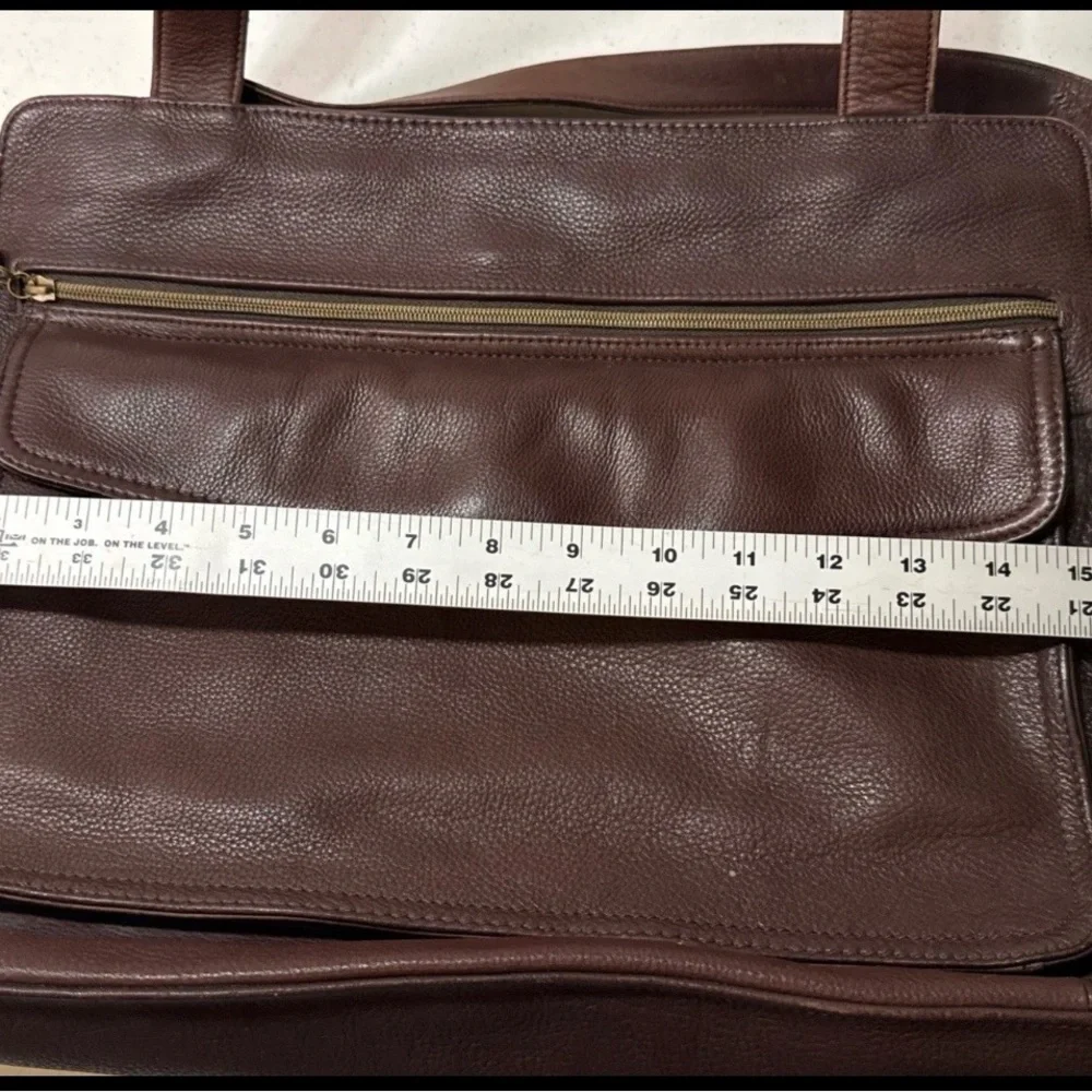 Vintage Large Fossil Tan Brown Leather Shoulder Bag Satchel Laptop Bag